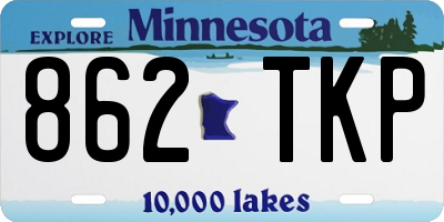 MN license plate 862TKP