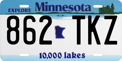 MN license plate 862TKZ