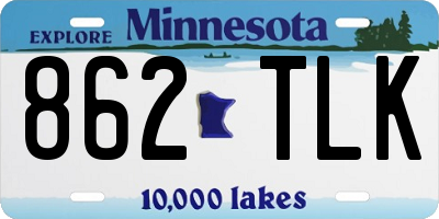 MN license plate 862TLK