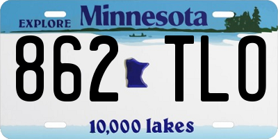 MN license plate 862TLO