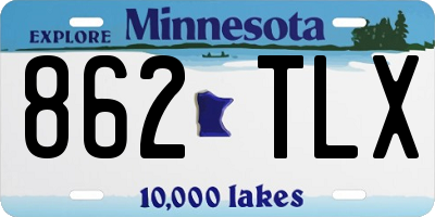 MN license plate 862TLX