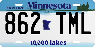 MN license plate 862TML