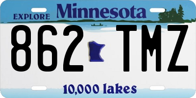 MN license plate 862TMZ