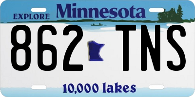 MN license plate 862TNS