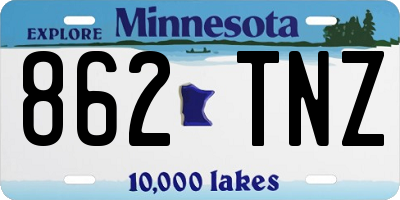 MN license plate 862TNZ