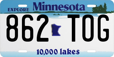 MN license plate 862TOG