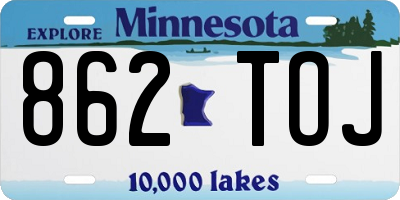 MN license plate 862TOJ