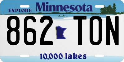 MN license plate 862TON
