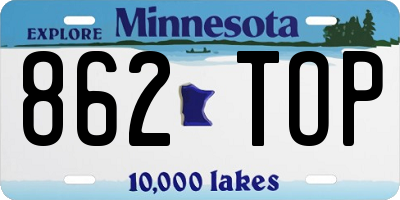 MN license plate 862TOP