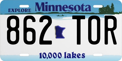 MN license plate 862TOR