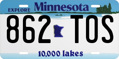 MN license plate 862TOS