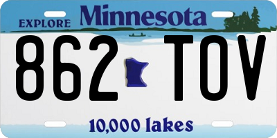 MN license plate 862TOV