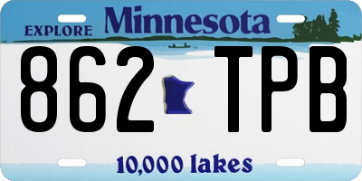 MN license plate 862TPB