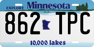 MN license plate 862TPC