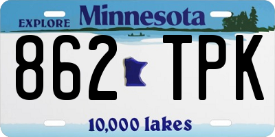 MN license plate 862TPK