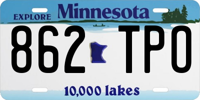MN license plate 862TPO