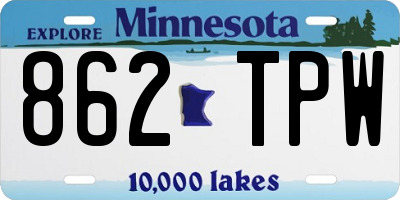 MN license plate 862TPW