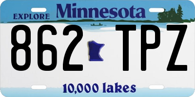 MN license plate 862TPZ