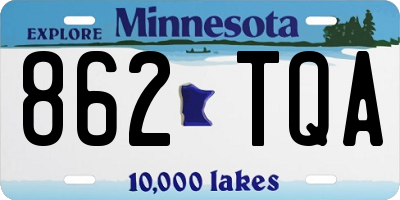 MN license plate 862TQA