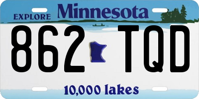MN license plate 862TQD