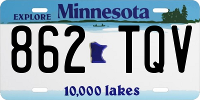 MN license plate 862TQV