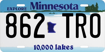 MN license plate 862TRO