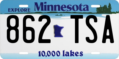 MN license plate 862TSA