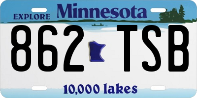 MN license plate 862TSB