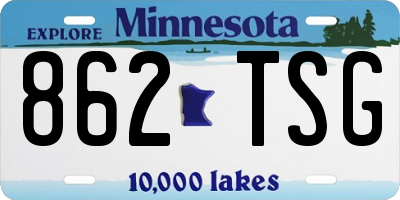 MN license plate 862TSG