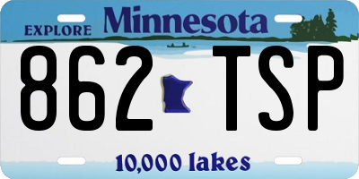 MN license plate 862TSP