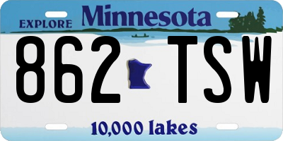 MN license plate 862TSW