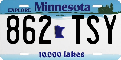 MN license plate 862TSY