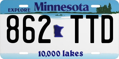 MN license plate 862TTD