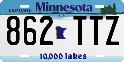 MN license plate 862TTZ