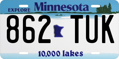 MN license plate 862TUK