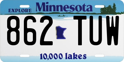 MN license plate 862TUW
