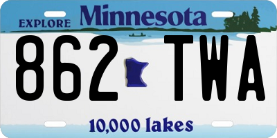 MN license plate 862TWA