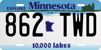 MN license plate 862TWD