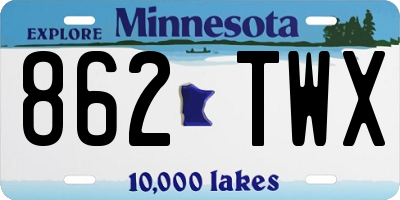 MN license plate 862TWX