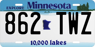 MN license plate 862TWZ