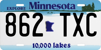 MN license plate 862TXC