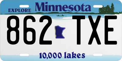 MN license plate 862TXE