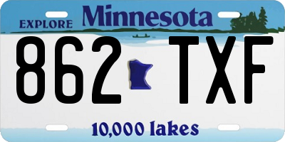 MN license plate 862TXF