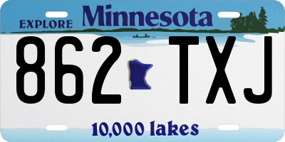 MN license plate 862TXJ