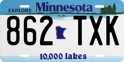 MN license plate 862TXK