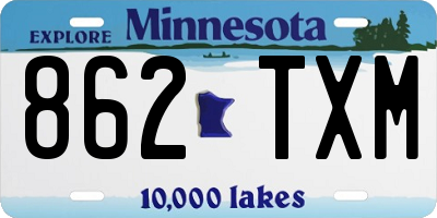 MN license plate 862TXM