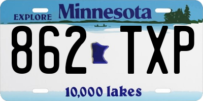 MN license plate 862TXP