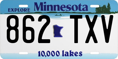 MN license plate 862TXV