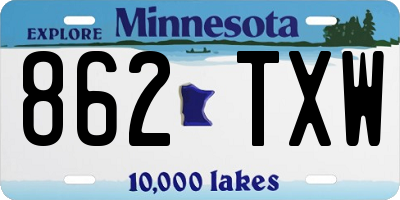 MN license plate 862TXW