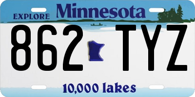 MN license plate 862TYZ